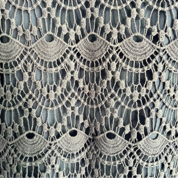 LOFT Blue Crochet Sleeveless Mini Dress size 16 - Picture 5 of 9